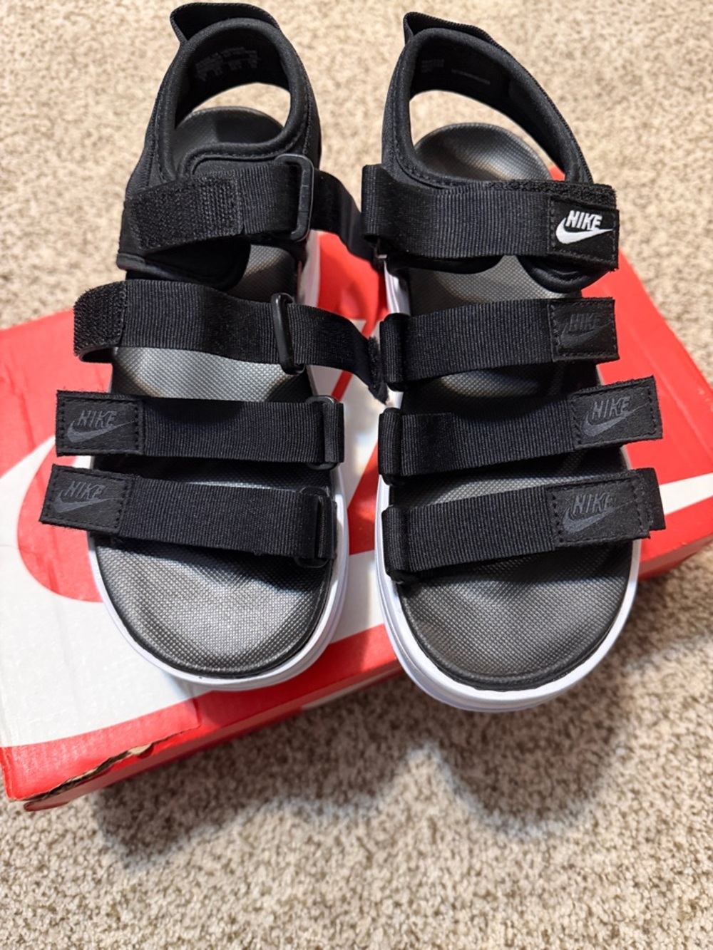 Nike Kids Black Adjustable Multi-Strap Sport Sandals